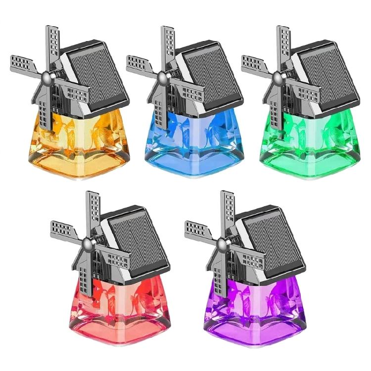 Air Freshener Light Solar Windmill Model Center Console Decoration CarFragrance