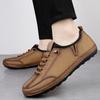 Fashion Fashionable New Men Hand Sewn Casual Sports Leather Shoes Outdoor Brand Men Comfortable Non Slip Soft Soled Casual Hiking Shoes