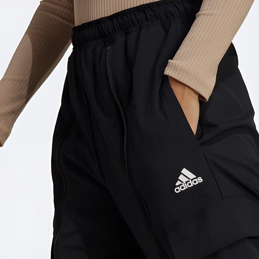 Adidas Letter Logo Printed Sports Pants Women Bottoms Black IC6628