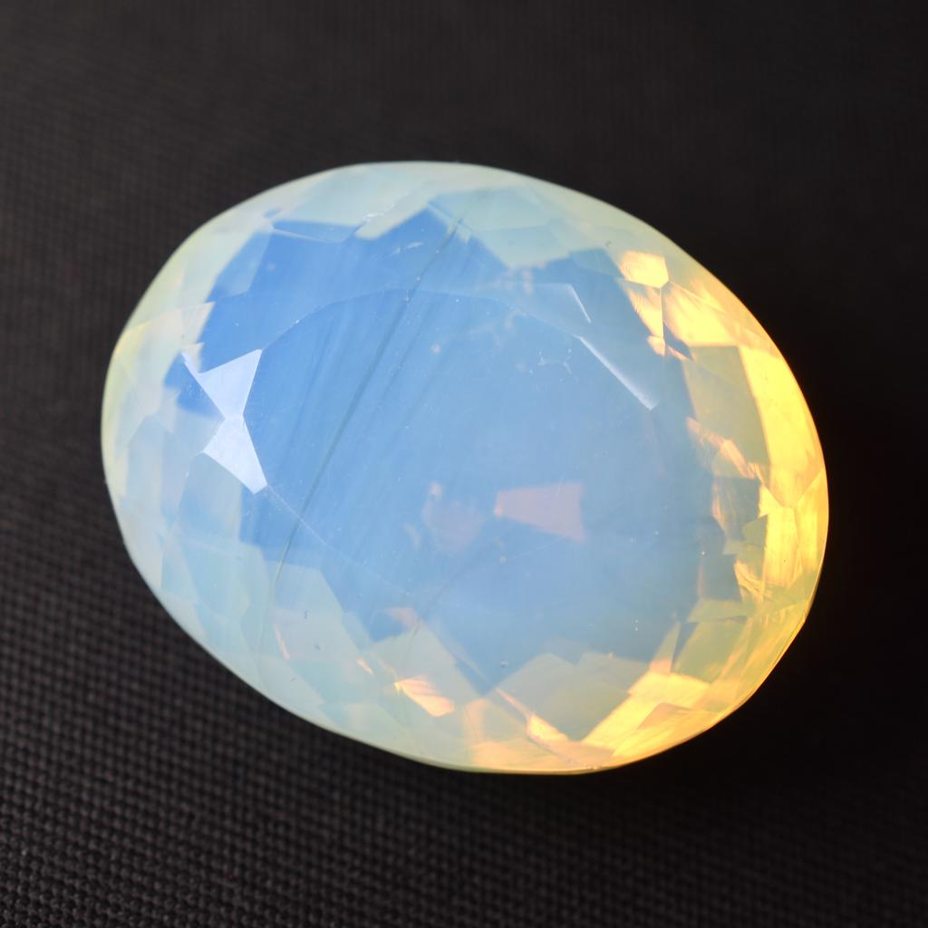 Lab-Created Opal Loose Gemstone 67.9ct Ethiopian Multi-Color Fire Opal Cut October Birthstone Gift