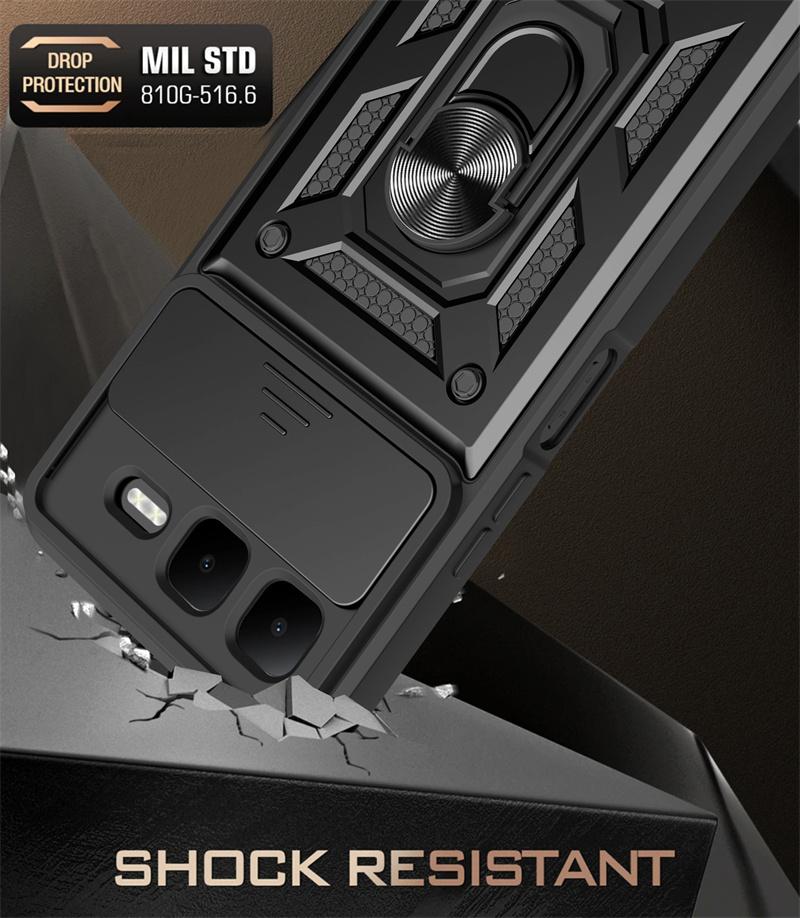 For infinix Smart 10 Plus 4G Case Shockproof Armor Magnetic Holder Ring Case For infinix Smart 10Plus Slide Lens Protector Cover