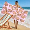 Cute Capybara and Hearts Pattern Beach Towel Quick-drying for Travel Outdoor Sports Jogging Beach and Swimming