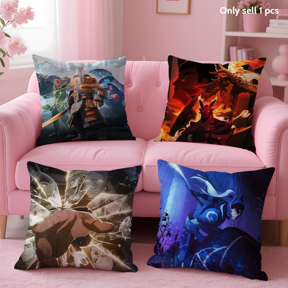 Game Cool D-Dota 2 Cushion Cover Soft Short Plush Double-Sided Printing Home Decor Machine Washable Pillow Case Gift