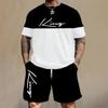 Fashionable Letter Printed Men's Short Sleeved Summer Fresh Men's Sports Fitness T-shirt Loose Round Neck Top