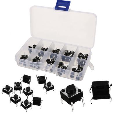 100 Pcs Electrical Tactile Push Button Micro Tact Switches 4-Pin DC 12V