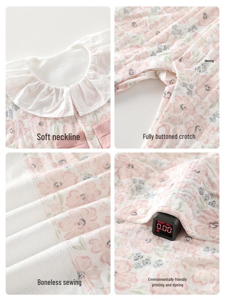 Combinaison d'été en pur coton pour bébé - Barboteuse douce pour nouveau-né et tenue pour la climatisation