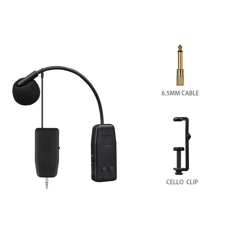 

2.4G Wireless Violin Cello Guitar Microphone System Clips over Instrument Receiver Transmitter 2.4G 50 Meters Clear Sound Cello 1 to 1