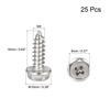 uxcell Hex Washer Self-Tapping Screws, 304 Stainless Steel Hex Flange Sheet Metal Screws, M5x16mm, 25 Pieces