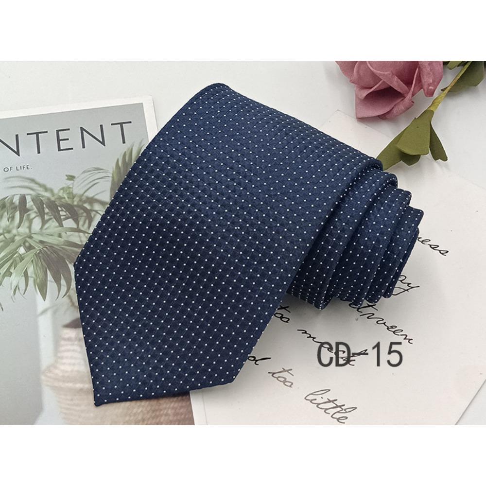 Men's Business Tie 8cm Professional Dress Interview Striped Tie Stylish Business-style Ties Navy Black Multi-colorTraditional Hand-knotted Design