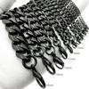 Black Color Stainless Steel Cuban Link Bracelet For Men Women Gift Jewelry