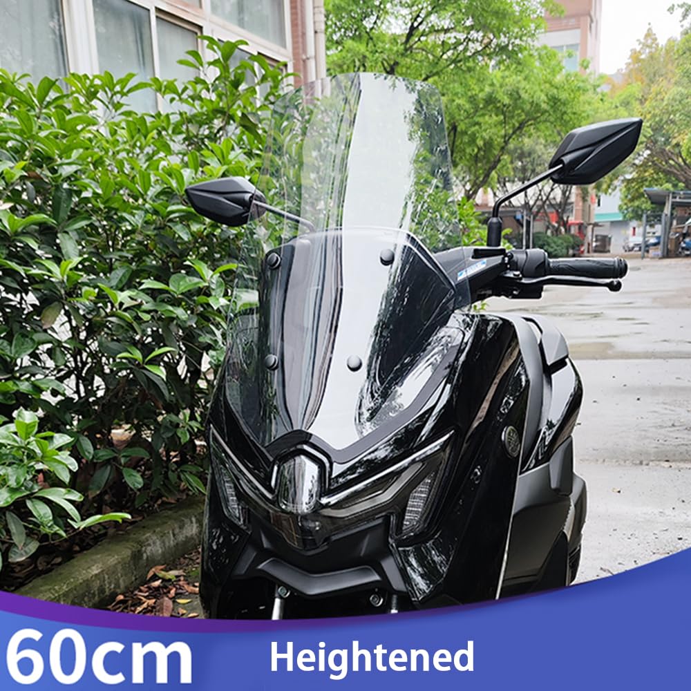 FOR 2025 NMAX155 Nmax 155 Improved High Window Windshield NMAX Windshield Accessory (60 Cm + Height + Transparent) [Parallel Import]