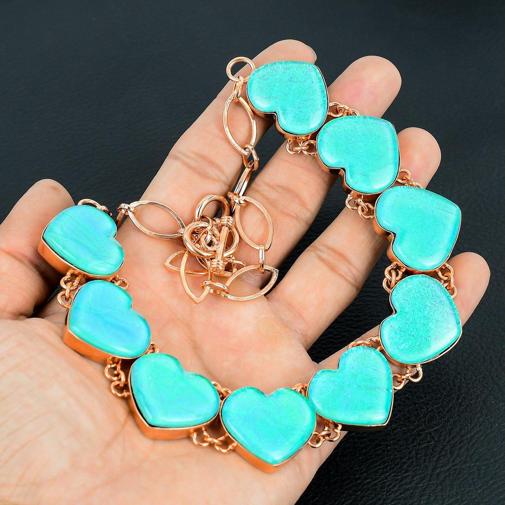 Blue Triplet Opal Handmade Gemstone Jewelry, 999 Copper Wire Wrapped Necklace Unique Design Jewelry, For Women