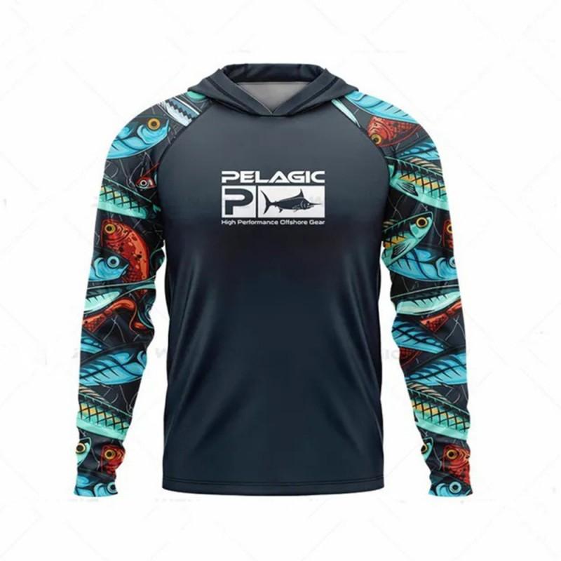 UV Protection Fishing Shirt Long Sleeve Hooded Quick Dry Breathable Outdoor Angling Apparel Men Women Fall