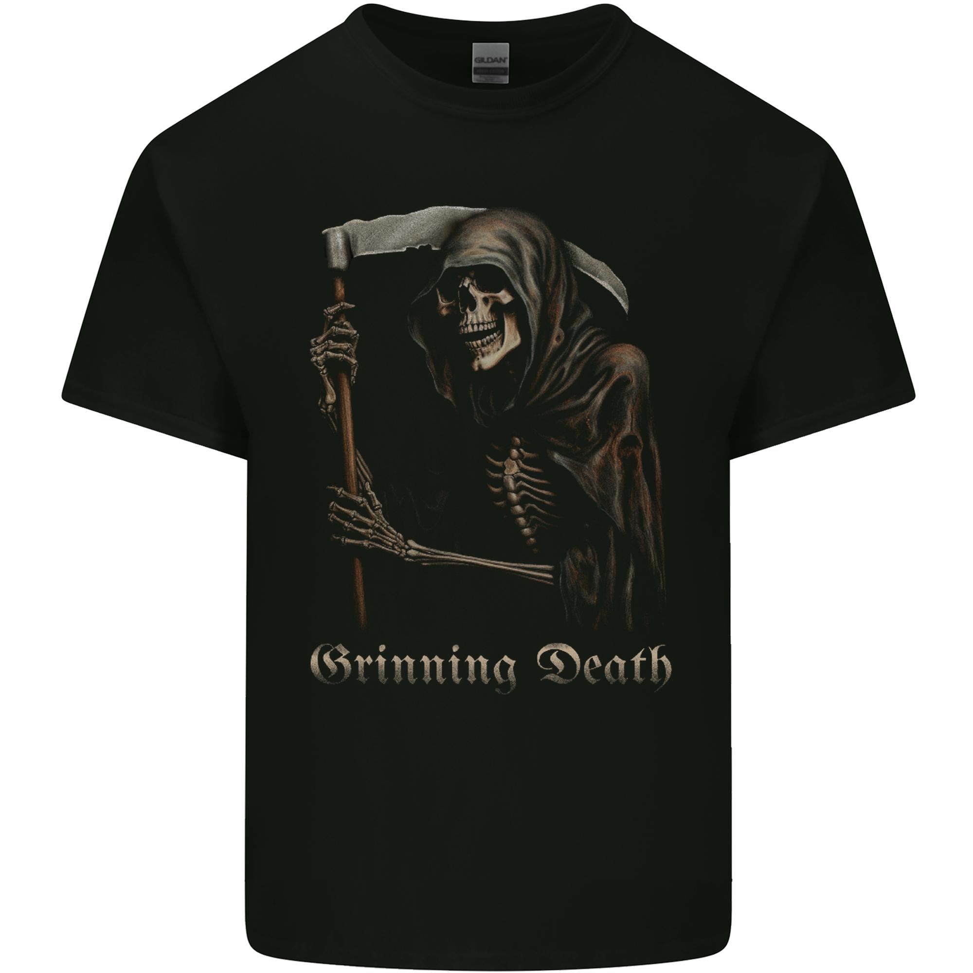Grinning Death Grim Reaper Gothic Heavy Metal Skull Unisexs Light Cotton TShirt S