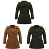 Cappotto da Donna in Lana con Cappuccio e Toppe per Autunno Inverno Abbigliamento Casual