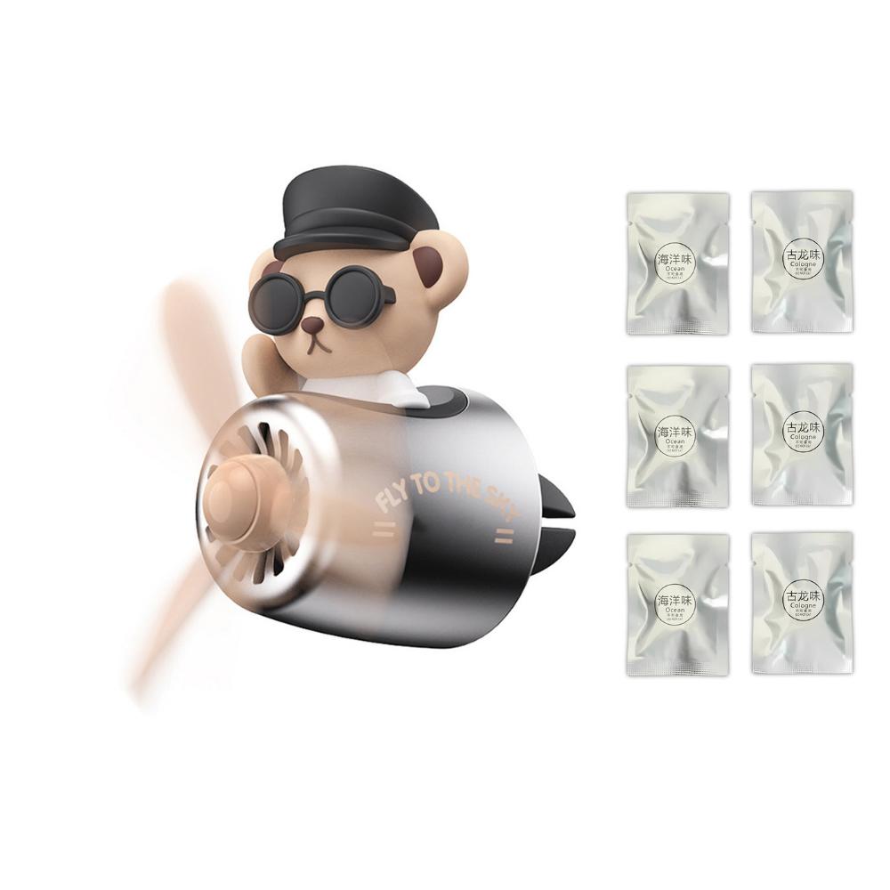 6pcs Car Fragrance Refill Tablets - Premium Scents for Pilot Bear Air Freshener (Ocean/Rose/Lavender/Lemon/Cologne/Fragrans)