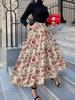 Women's A Line Skirt Casual High Waist Midi Skirt Summer Lightweight Pleated Skirt for Women Office Party Streetwear Fashion