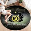 Borussia Custom Name Round Area Rug,Carpet Rug for Living Room Bedroom Sofa Playroom Decor,Non-slip Floor Mat