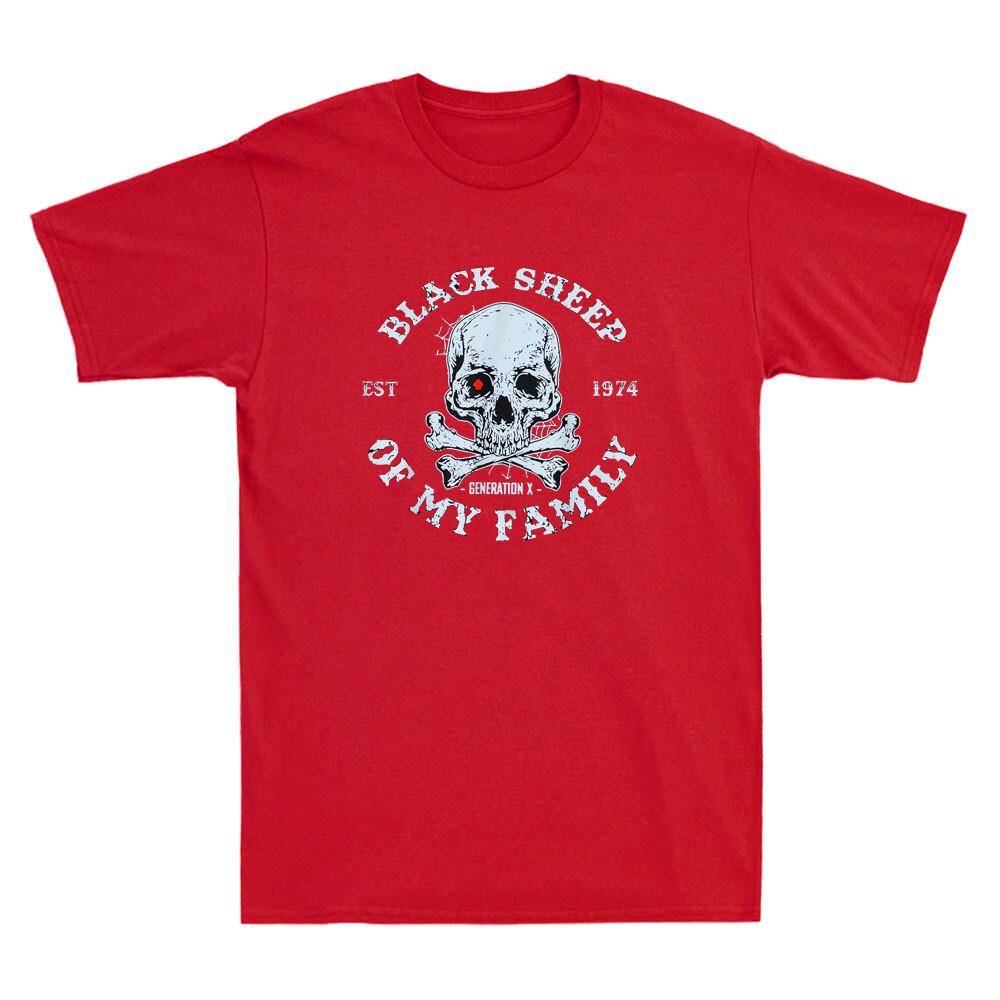 Skeleton Gen X Est 1974 Black Sheep Of My Family Retro Unisexs Short Sleeve Tshirt
