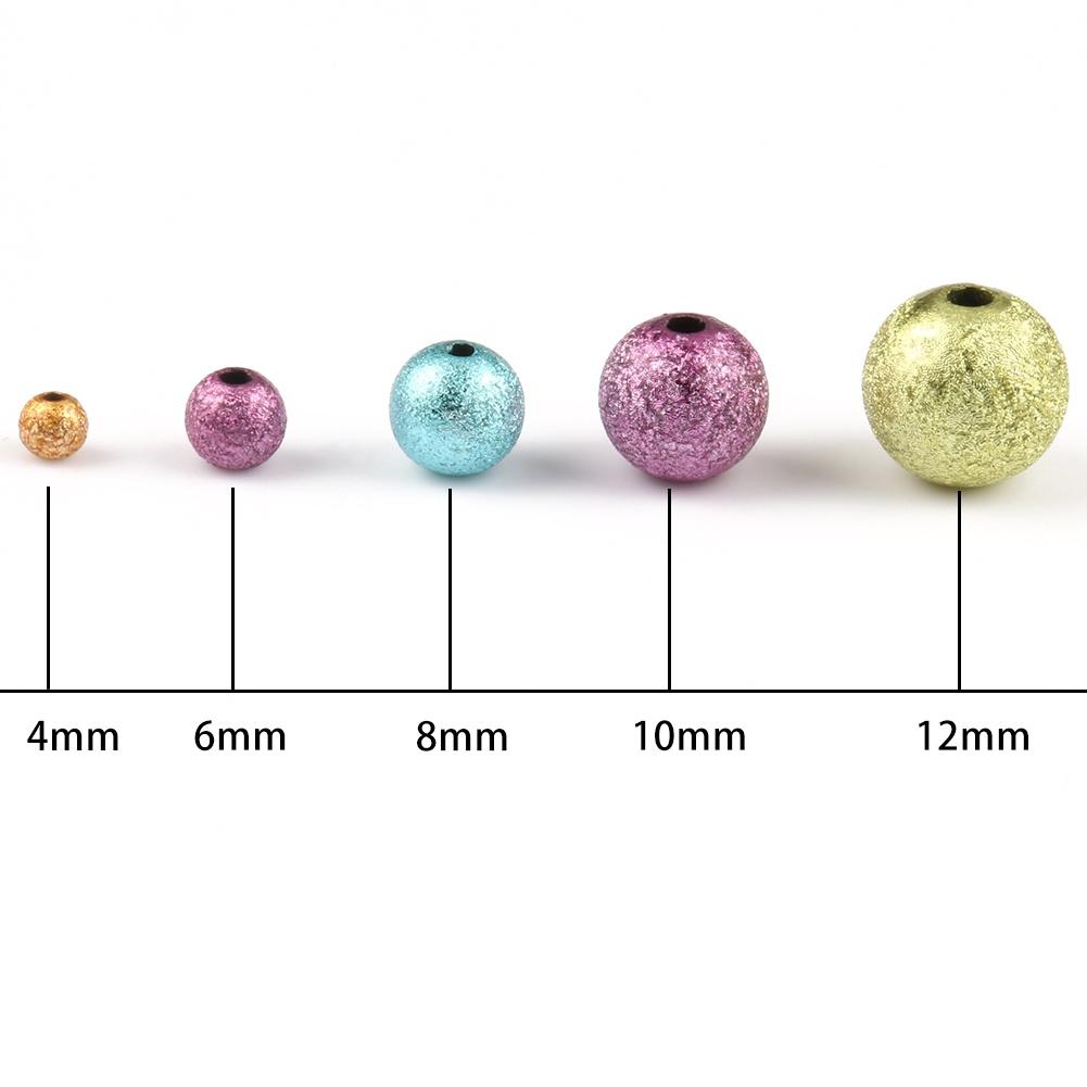 Handgefertigte, gemischte Farben, plattiert, Sternenstaub-Kunststoff, runde Kugel, Abstandshalter, Faltenperlen für die Schmuckherstellung, DIY-Armband, Charms, Zubehör