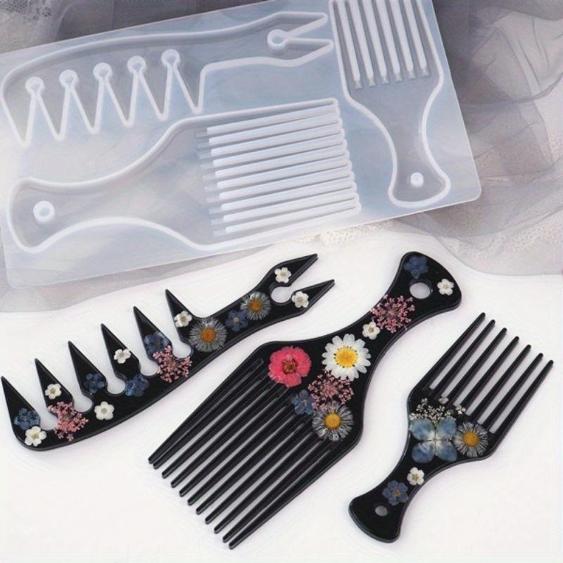 3 Creative Transparent Silicone Comb Mold Resin Decoration DIY Comb African Craft Comb Mold Jewelry Epoxy Resin Mold