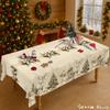 Christmas Tablecloth Snowman Reindeer Holiday Dining Table Cover Dustproof Festive Xmas Party Home Decoration