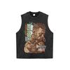Unisex Oversized Long Sleeve Tee With Vintage American Streetwear Print Cotton Crewneck Top