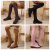 2025 New Autumn and Winter Knee Boots Women's Versatile and Thin Elastic Boots Medium Heel High Boots Thick Heel Long Boots Women's Boots