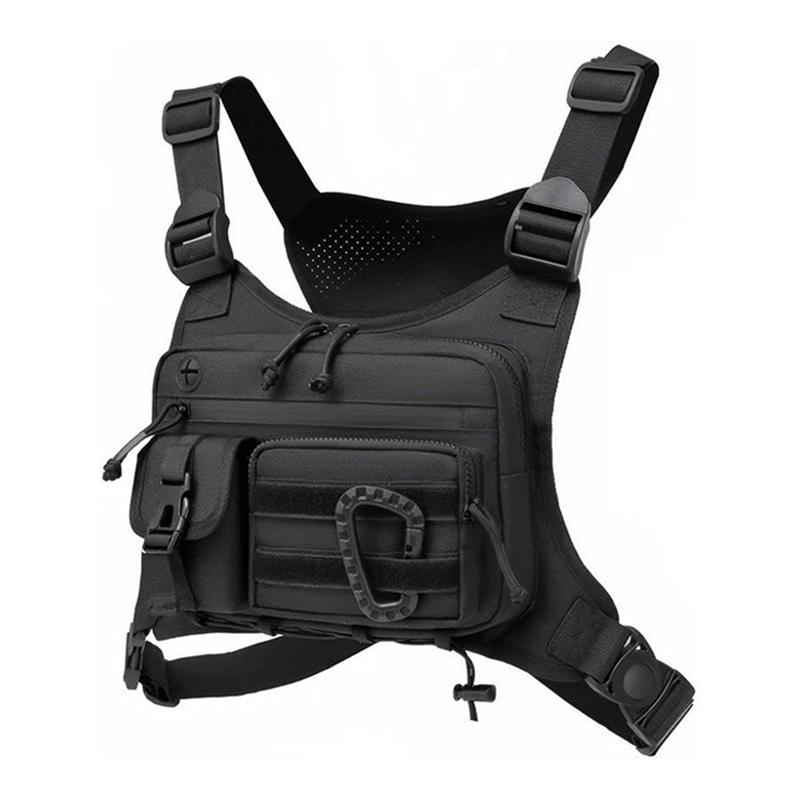 

Men s Tactical Chest Pack Outdoor Sports Cycling Vest Multifunctional Front Backpack for Hiking Running
