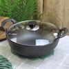 Double-Handled Cast Iron Pot for Stew and Soup, Coating-Free, Induction and Gas Compatible, Thickened Flat-Bottom Frying Pan.