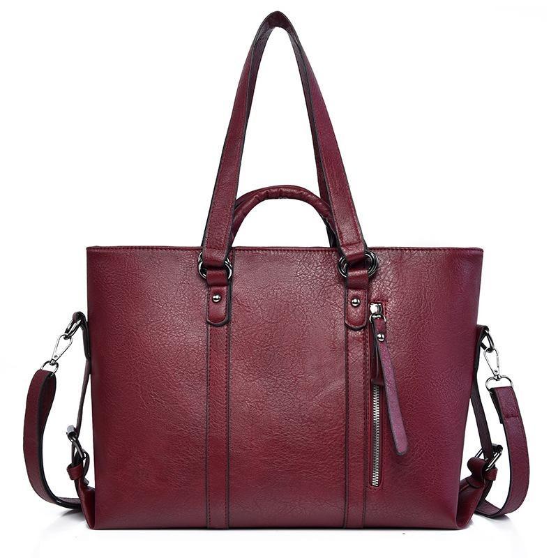 New European and American Fashion PU Soft Leather Large Capacity Tote Bag, Single Shoulder Carrying Crossbody Bag Wholesale