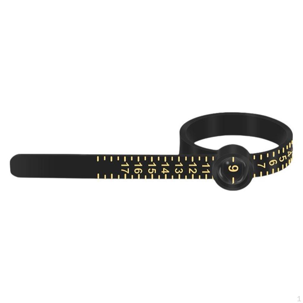 Ring Sizer Measuring Tool, Magnified Gauge, Portable, Precise Measurement Black HK with Magnifier