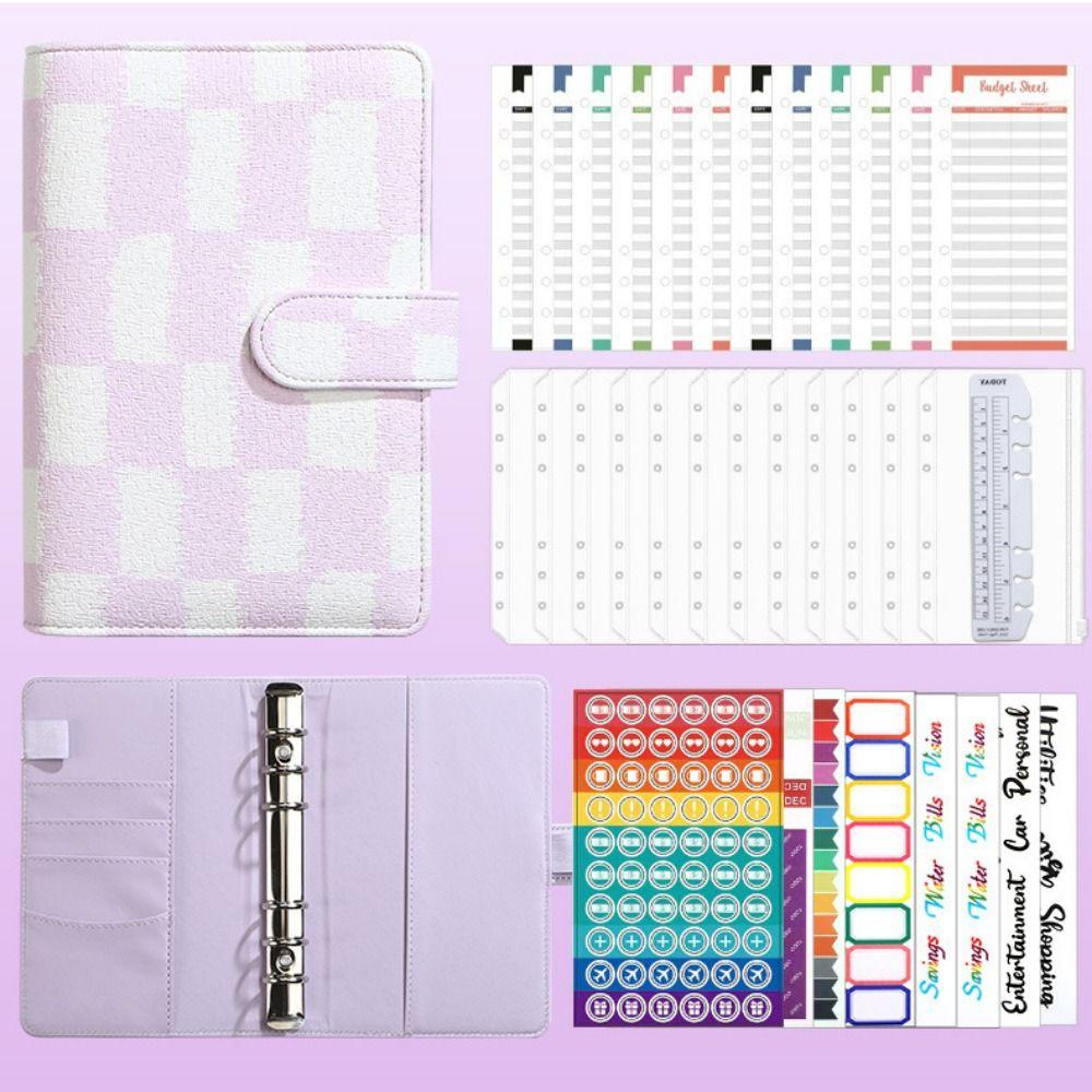 Waterproof Money Saving Binder Loose-Leaf A6 Budget Binder with Cash Envelope  Financial Planning