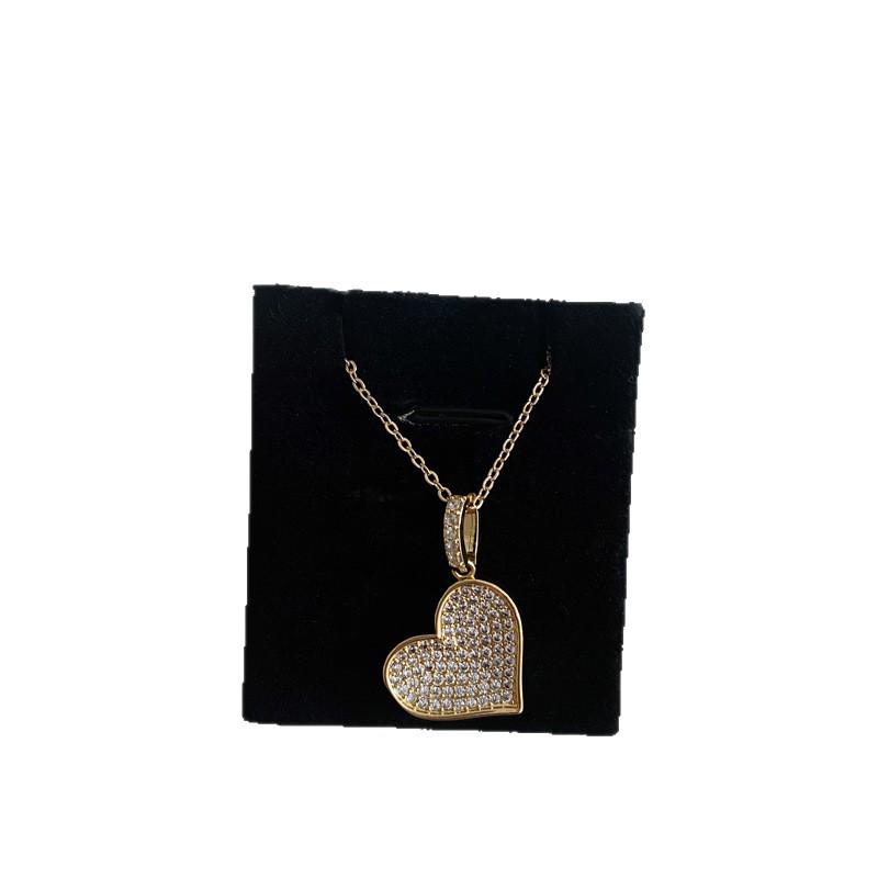 Korean Zirconia Heart Pendant Necklace: Light Luxury, Fashionable Clavicle Chain for Women