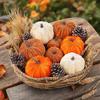 Halloween Holiday Decorative Pumpkins Small Velvet Pumpkin Thanksgiving Table Centerpiece Soft Cool Patterns