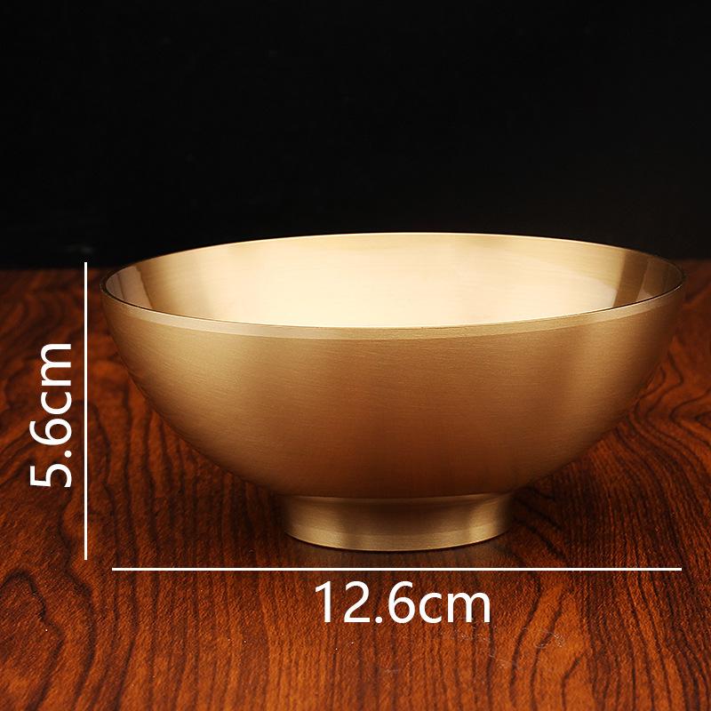 Brass Double Happiness Bowl Wedding Supplies Home Buddha Front Water Supply Cup Offering Water Purification Glossy Copper Bowl Tabletop Ornament
