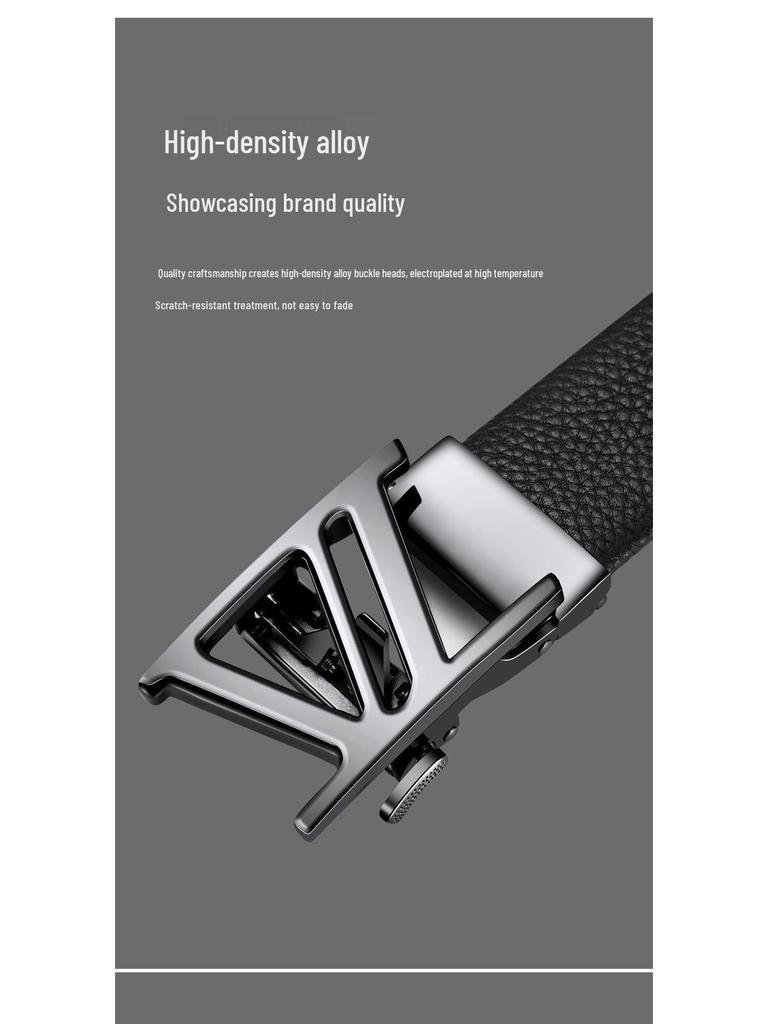 Kenlin Kavin Herren Automatikschließe Rindsleder Gürtel - Vielseitig, Hochwertiges Business Taillenband