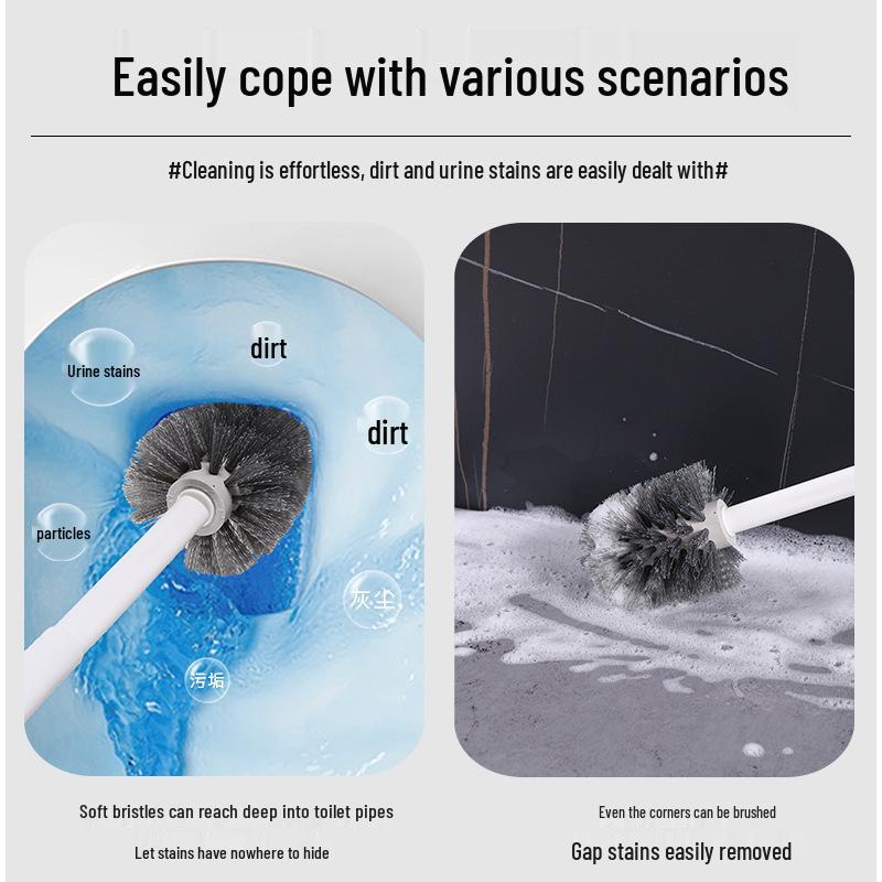 Wall-Mounted Toilet Brush Set: Punch-Free Household Bathroom Cleaner