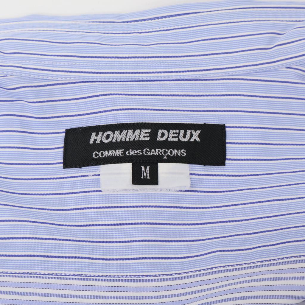 COMMEdesGARCONS HOMME DEUX DN-B053 Blue Cotton Regular Color Long Sleeve Striped Shirt tops M blueUsed