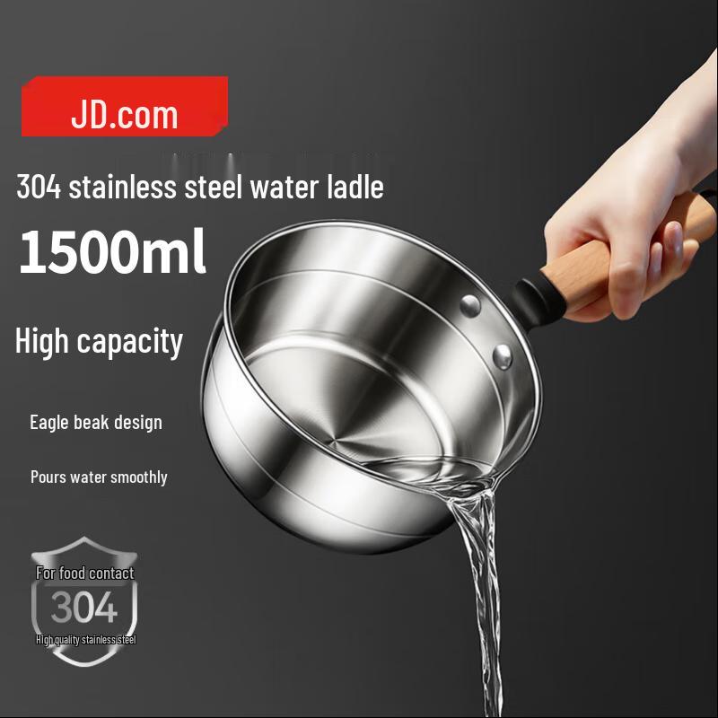 

304 Stainless Steel Water Ladle with Wooden Handle