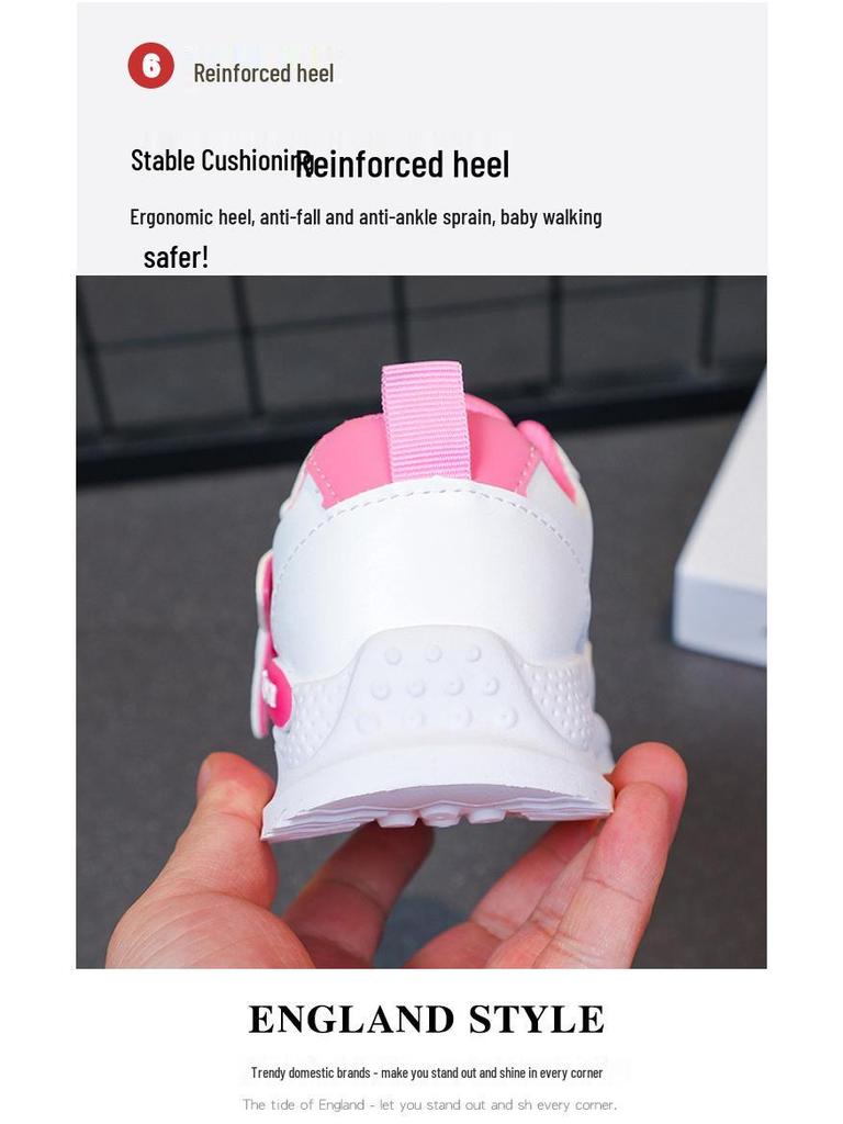 2025 New Style Girls' Non-Slip Leather Sports Shoes with Soft Sole – Versatile, Fashionable for Middle and Big Kids