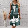 Plus Size V Neck Sleeveless Mountain Woodland Brook Print For Peaceful Nature Retreat