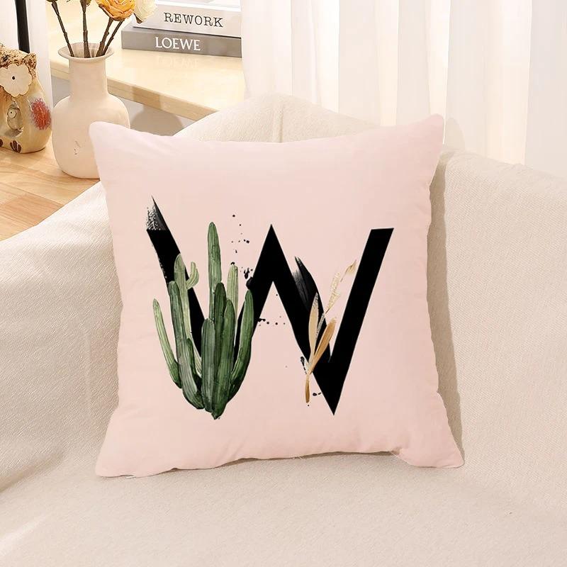 Letter Printed Pillow Case, Living Room Sofa, Office Seat Cushion Cover, Bedroom Dormitory Bedside Home Decoration Pillow Case