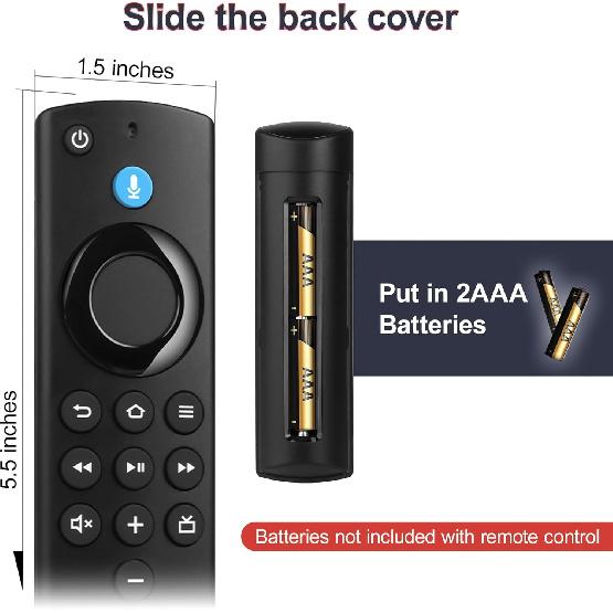 Replacement Voice Remote Control Fit for FireSeries-AMZ-Smart TVs Stick/Lite/4K Max/4K/HD,TV Cube, Smart TV 3rd Gen, Compatible with