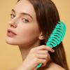 Teal Plastic Hair Brush with Soft Bristles for Gentle Detangling and Styling Ideal for All Hair Types Daily Use