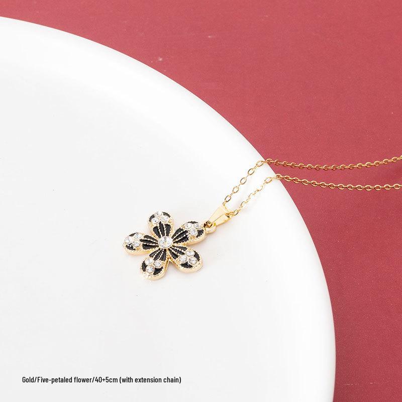 

Винтажное ожерелье-ключица с четырехлистным клевером - Женская подвеска из титановой стали, не тускнеющая