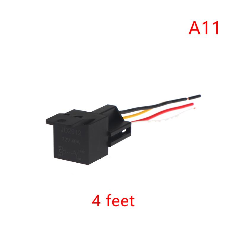 Universal 40A 12V-72V Automotive Relay 4/5Pin with Interlocking Socket for RV Truck Van Motorcycle Use