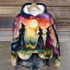 Women's Casual Long Sleeve Halloween Print Hoodie Pullover Sweatshirt