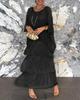 Women's Fashion Round Neck Batwing Sleeve Long Dress