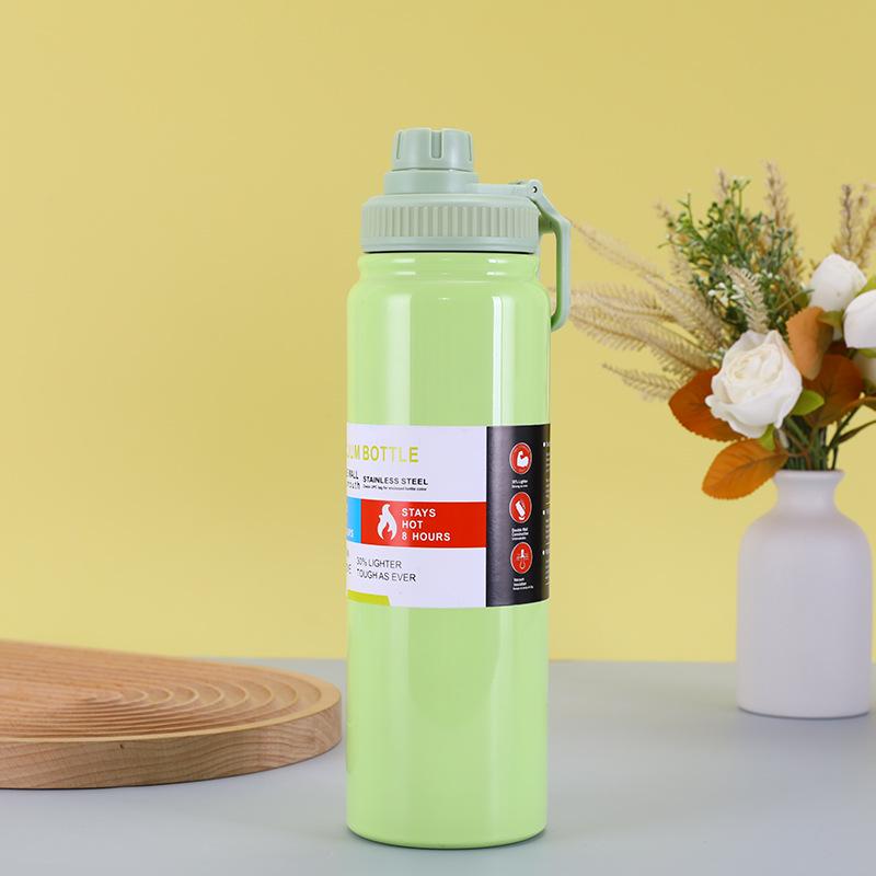 

304 Stainless Steel Large Capacity Outdoor Thermos Water Bottle for Sports & Mountaineering 600ml светло-зеленый